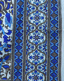 India Arts Indian Bedspread ? Cotton Sunflower Print,Blue-Gray,70" x 106"
