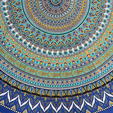 India Arts Geometric Pattern Round Cotton Tablecloth 90" x 90" Multi Color