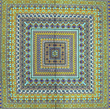 India Arts Geometric Pattern Square Cotton Tablecloth 70" x 70" Multi Color