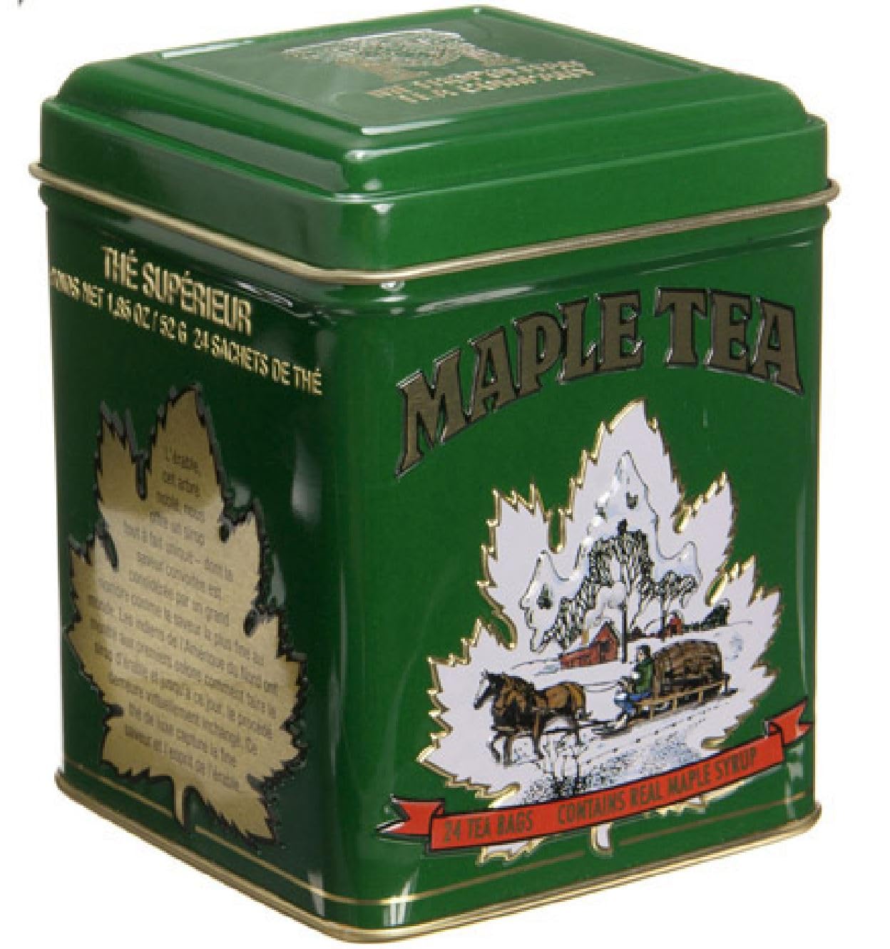 Maple Tea, 24 Pyramid Teabags in a Decorative Tin