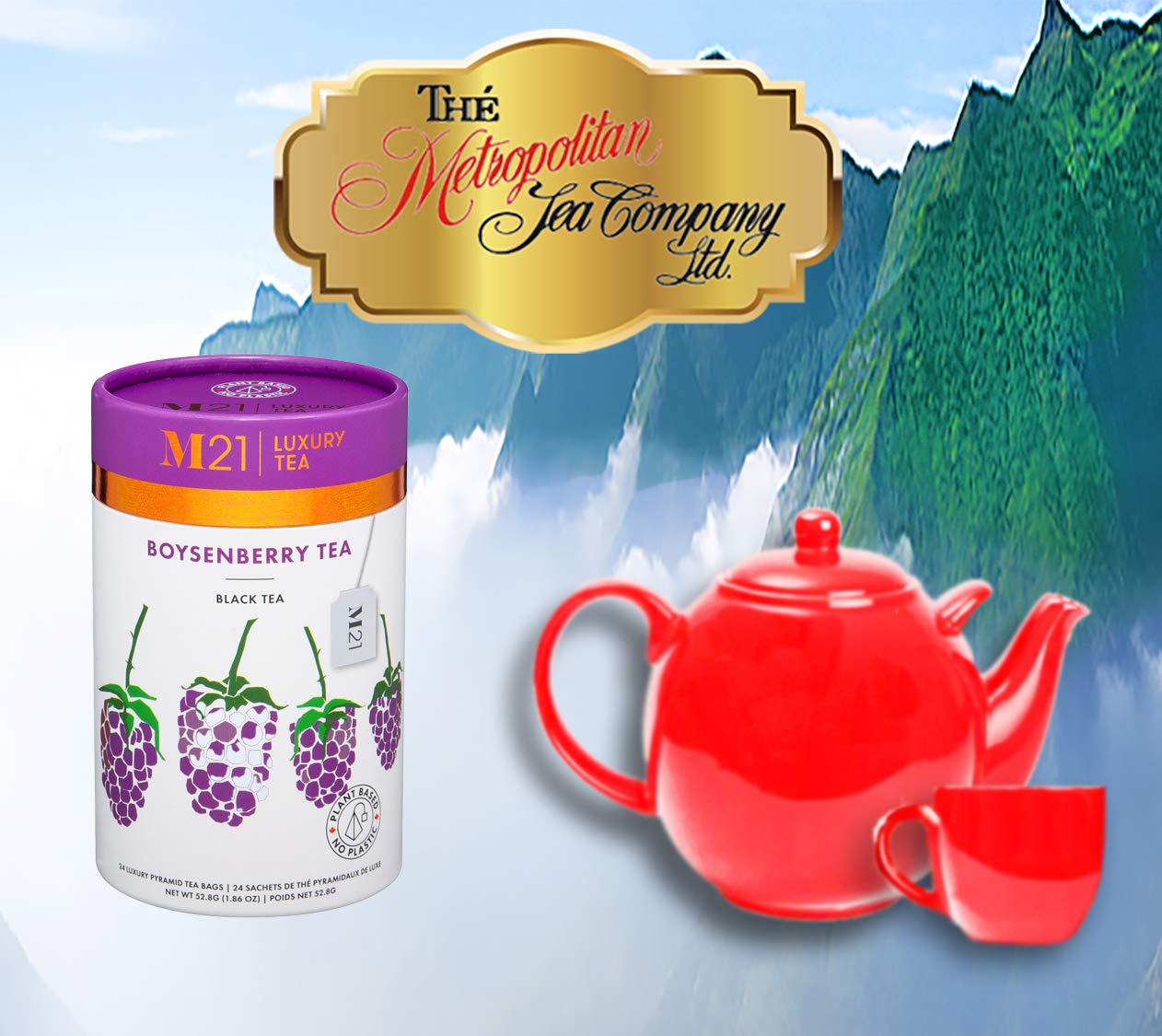 Luxury Boysenberry Tea, 24 Pyramid Bags