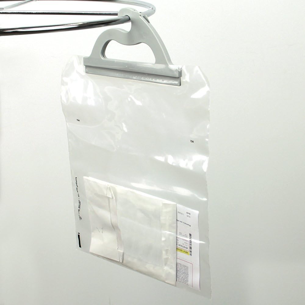 Monaco Hanging Storage Bags, 10-pack of 12 x 9-inch Clear Plastic Bags for Classroom, Library, and Pharmacy Use