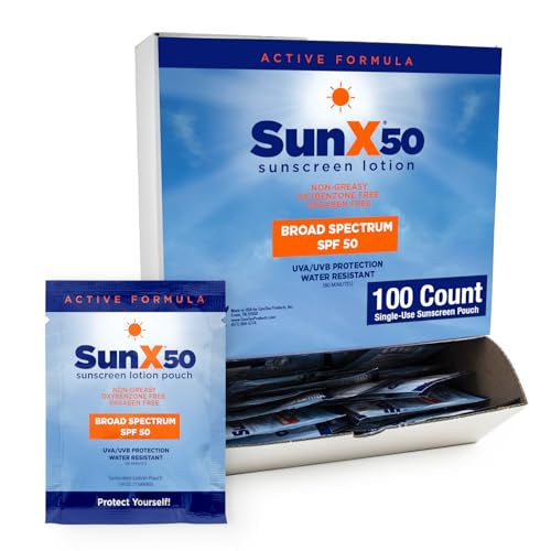 Coretex Sun X SPF 50 Broad Spectrum Sunscreen Packets, 100-Pack