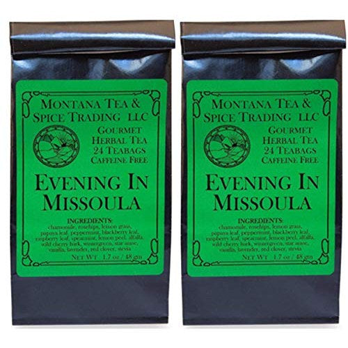 Montana Tea & Spice Trading Evening in Missoula Herbal Tea, 24 Teabags, 2-Pack
