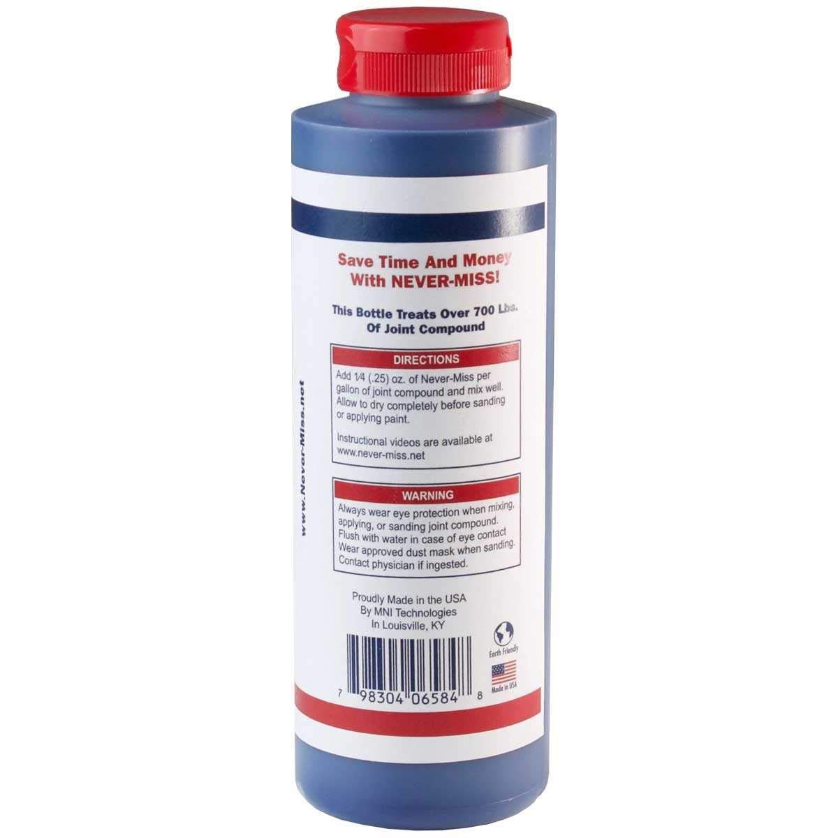 Never-Miss Drywall Mud Tinting Gel, Blue, 16.9 oz