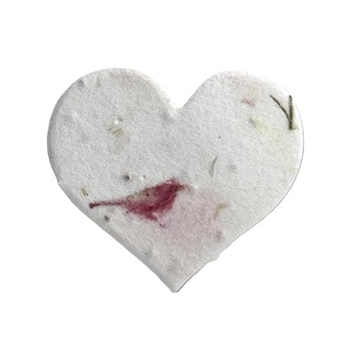 Of The Earth Seed Paper Heart Tags, Pink Petal, 1.75 x 1.5 in, Set of 50