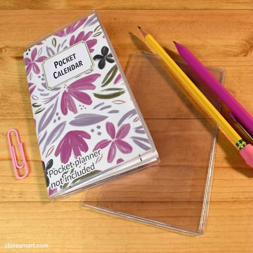 STORE SMART Clear Plastic Pocket Planner Cover, 6-Pack