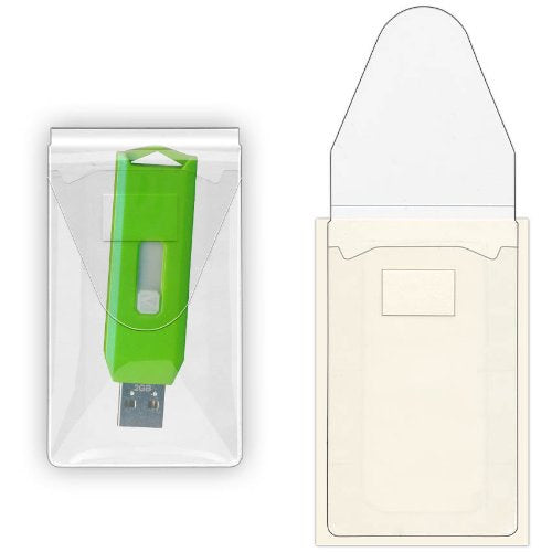 STORE SMART USB Flash Drive Holders, Peel and Stick with Resealable Flap, 25-Pack