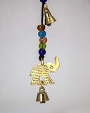Beautiful Large Wind Chimes Outdoor Sound Rich Relaxing Tones - Brass Bells, Elephant Bells on a String with Colorful Beads - Music to Your Ears (56-inches Long, Polished Brass with Elephants)