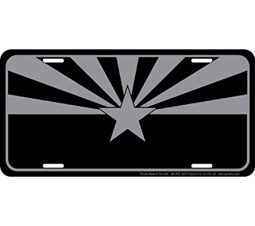 Signs 4 Fun SLATZ Tactical Arizona Flag License Plate, Black