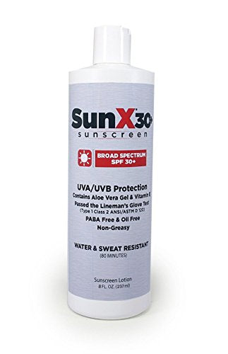 CoreTex Sun X 30+ Sun Screen Lotion, SPF 30, PABA & Oil Free, Water & Sweat Resistant, UVA/UVB Protection, 8 oz Bottle