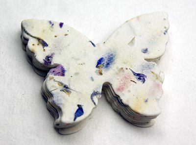 Seed Paper Butterfly Set of 24 with 100% Recycled fibers and Petals #45s - 3 inch