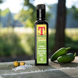 Texana Brand Jalapeno Infused Olive Oil- 250ml (8.5oz) Bottle- 100% Arbequina Olives USA Made & Texas Sourced- Non-GMO, All-Natural, Tested & Certified Extra Virgin Oil- Hill Country Heritage Flavors