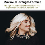Purvana Max Hair, Skin, and Nails Vitamin Vegetable Capsules for High Absorption - Double Strength Biotin 5000 MCG, VIT A & B, Folic Acid, Grape Seed Extract - Herbal Supplement (30 Count) (1 Pack)