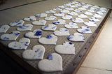 Heart Shape Seed Embedded Purple Petal Handmade Paper Tags (Set of 50)