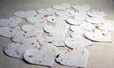 Large Pink Heart Shape Seed Embedded Larkspur Handmade Paper Tags #24s