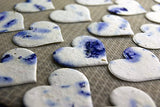 Heart Shape Seed Embedded Purple Petal Handmade Paper Tags (Set of 50)