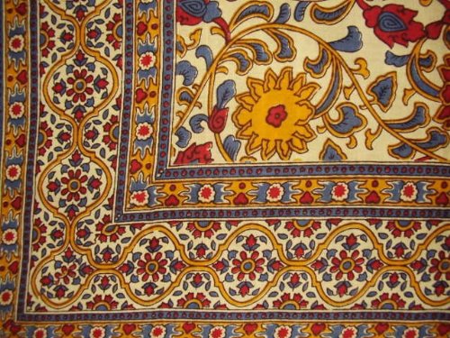 India Arts Sunflower Print Tapestry Cotton Bedspread 108