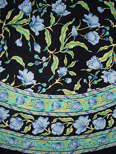 India Arts French Floral Round Cotton Tablecloth 70